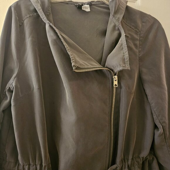 Divided H&M olive green oversized hooded Utility Gorpcore lightweight jacket 8 - Picture 7 of 14